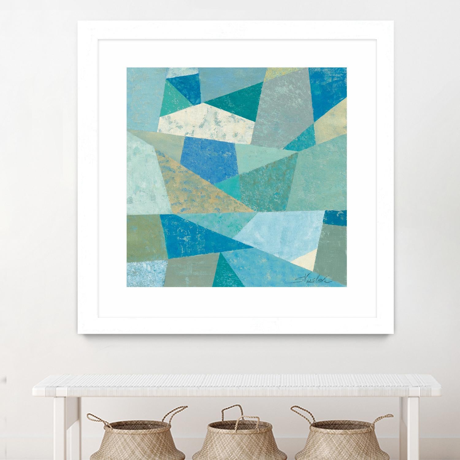 Teal Geo Metric by Silvia Vassileva on GIANT ART - green abstract