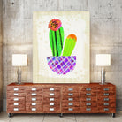 Collage Cactus I on Graph Paper by Melissa Averinos on GIANT ART - beige botany