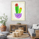 Collage Cactus I on Graph Paper by Melissa Averinos on GIANT ART - beige botany