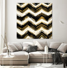 Black and Gold Geometric IV Crop by Shirley Novak on GIANT ART - beige abstract