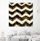 Black and Gold Geometric IV Crop by Shirley Novak on GIANT ART - beige abstract