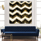 Black and Gold Geometric IV Crop by Shirley Novak on GIANT ART - beige abstract
