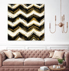 Black and Gold Geometric IV Crop by Shirley Novak on GIANT ART - beige abstract
