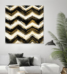 Black and Gold Geometric IV Crop by Shirley Novak on GIANT ART - beige abstract