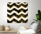 Black and Gold Geometric IV Crop by Shirley Novak on GIANT ART - beige abstract