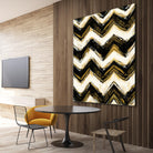 Black and Gold Geometric IV Crop by Shirley Novak on GIANT ART - beige abstract