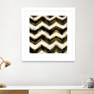 Black and Gold Geometric IV Crop by Shirley Novak on GIANT ART - beige abstract