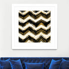 Black and Gold Geometric IV Crop by Shirley Novak on GIANT ART - beige abstract