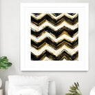 Black and Gold Geometric IV Crop by Shirley Novak on GIANT ART - beige abstract