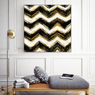 Black and Gold Geometric IV Crop by Shirley Novak on GIANT ART - beige abstract