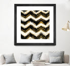 Black and Gold Geometric IV Crop by Shirley Novak on GIANT ART - beige abstract
