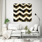 Black and Gold Geometric IV Crop by Shirley Novak on GIANT ART - beige abstract