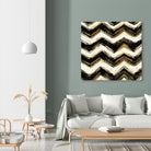 Black and Gold Geometric IV Crop by Shirley Novak on GIANT ART - beige abstract