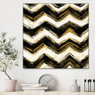 Black and Gold Geometric IV Crop by Shirley Novak on GIANT ART - beige abstract