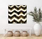 Black and Gold Geometric IV Crop by Shirley Novak on GIANT ART - beige abstract