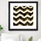 Black and Gold Geometric IV Crop by Shirley Novak on GIANT ART - beige abstract