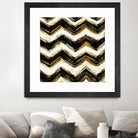 Black and Gold Geometric IV Crop by Shirley Novak on GIANT ART - beige abstract
