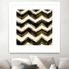 Black and Gold Geometric IV Crop by Shirley Novak on GIANT ART - beige abstract
