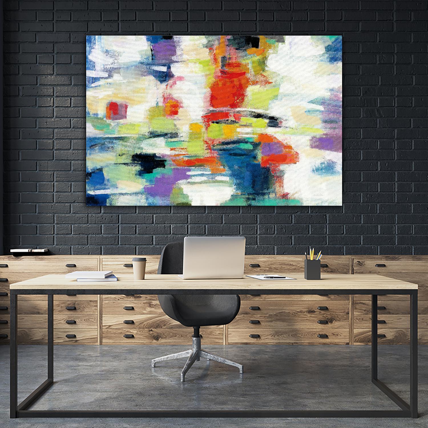 Island Town by Silvia Vassileva on GIANT ART - red abstract