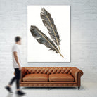 Gold Feathers III on White by Chris Paschke on GIANT ART - gold contemporary