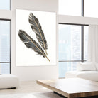 Gold Feathers III on White by Chris Paschke on GIANT ART - gold contemporary
