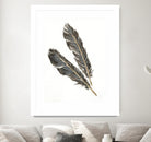 Gold Feathers III on White by Chris Paschke on GIANT ART - gold contemporary