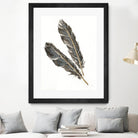 Gold Feathers III on White by Chris Paschke on GIANT ART - gold contemporary