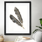 Gold Feathers III on White by Chris Paschke on GIANT ART - gold contemporary