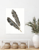 Gold Feathers III on White by Chris Paschke on GIANT ART - gold contemporary
