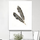 Gold Feathers III on White by Chris Paschke on GIANT ART - gold contemporary