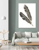 Gold Feathers III on White by Chris Paschke on GIANT ART - gold contemporary