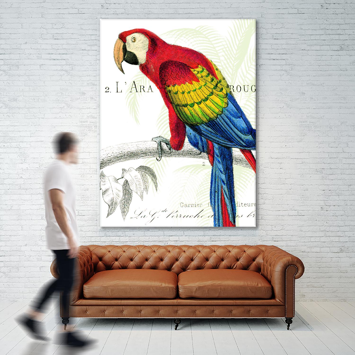 Parrot Botanique II by Portfolio on GIANT ART - blue tropical
