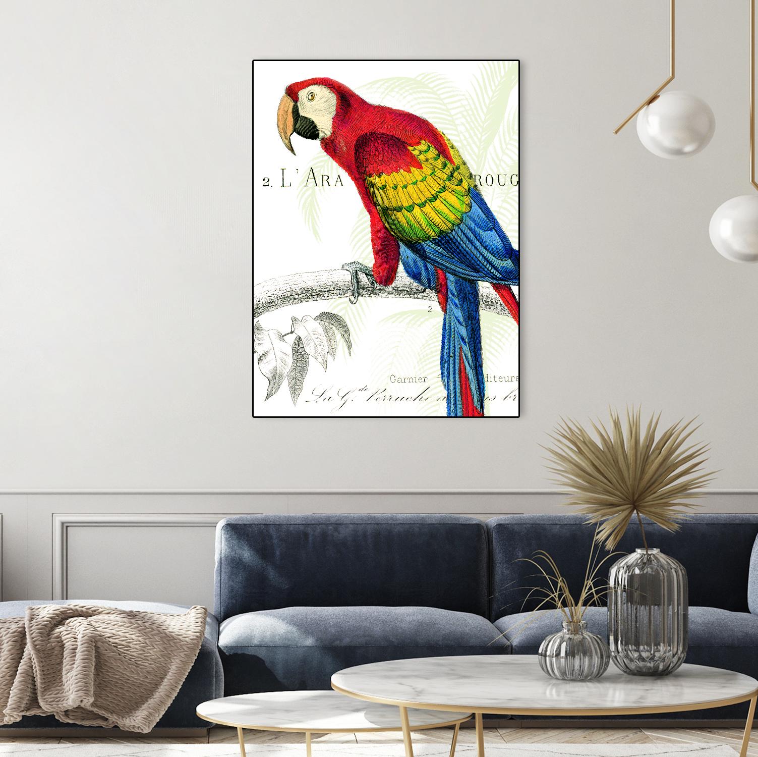 Parrot Botanique II by Portfolio on GIANT ART - blue tropical