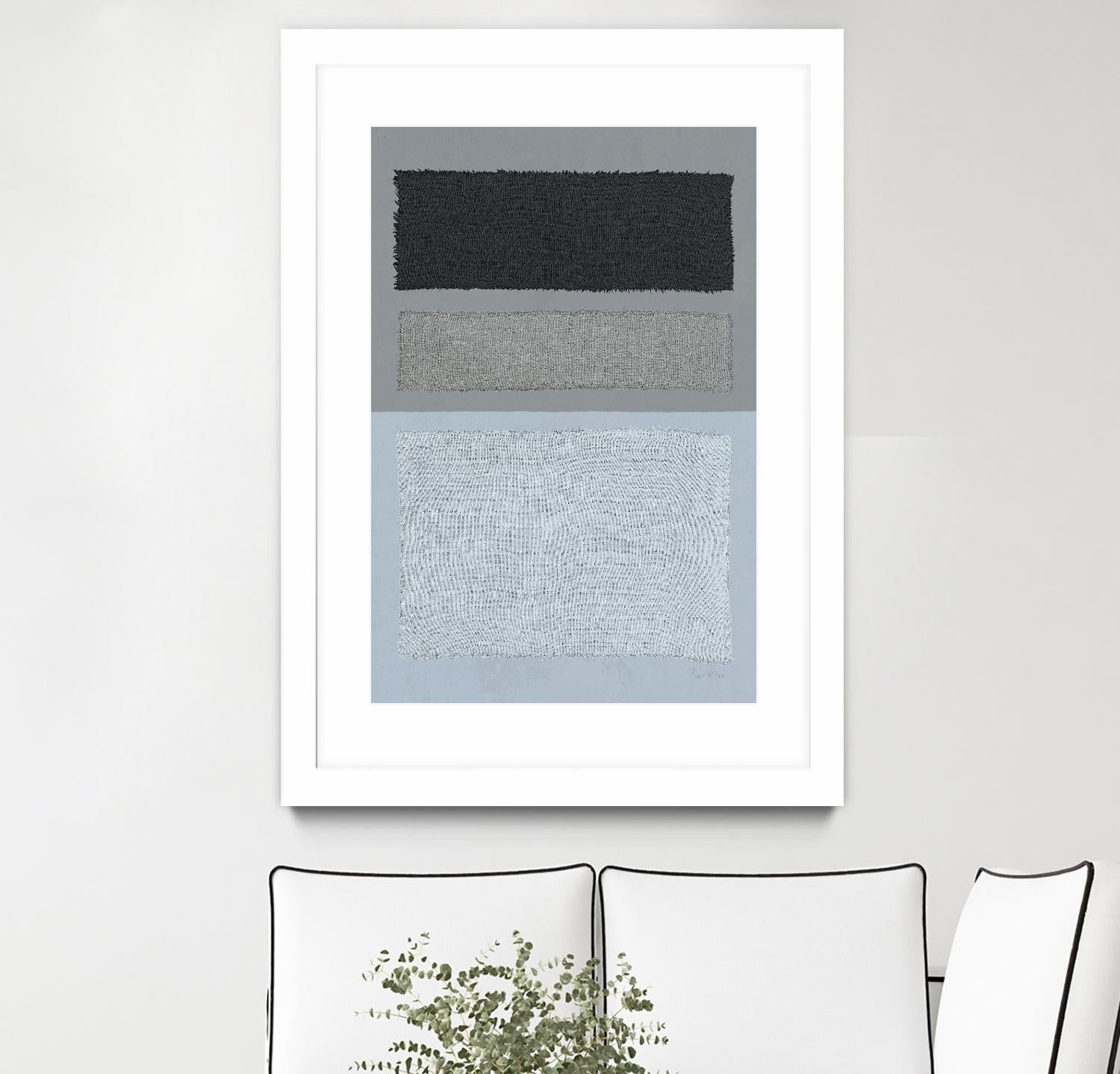 Painted Weaving II FB by Piper Rhue on GIANT ART - blue shapes gray