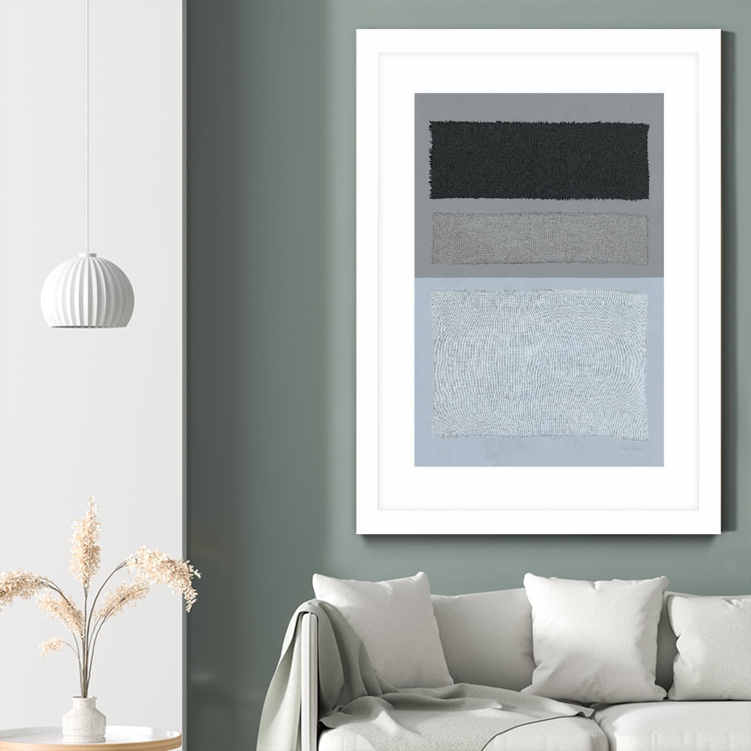 Painted Weaving II FB by Piper Rhue on GIANT ART - blue shapes gray