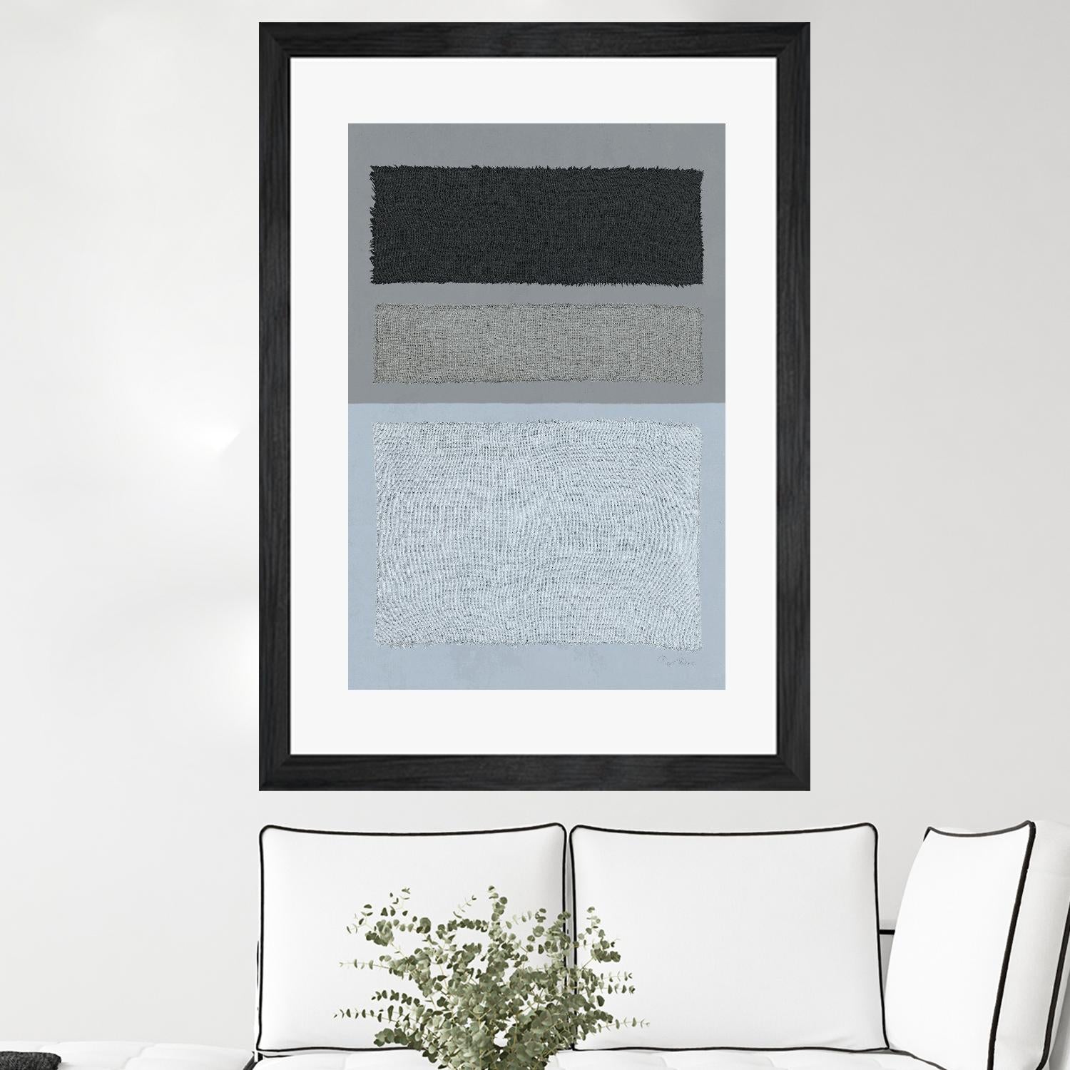 Painted Weaving II FB by Piper Rhue on GIANT ART - blue shapes gray