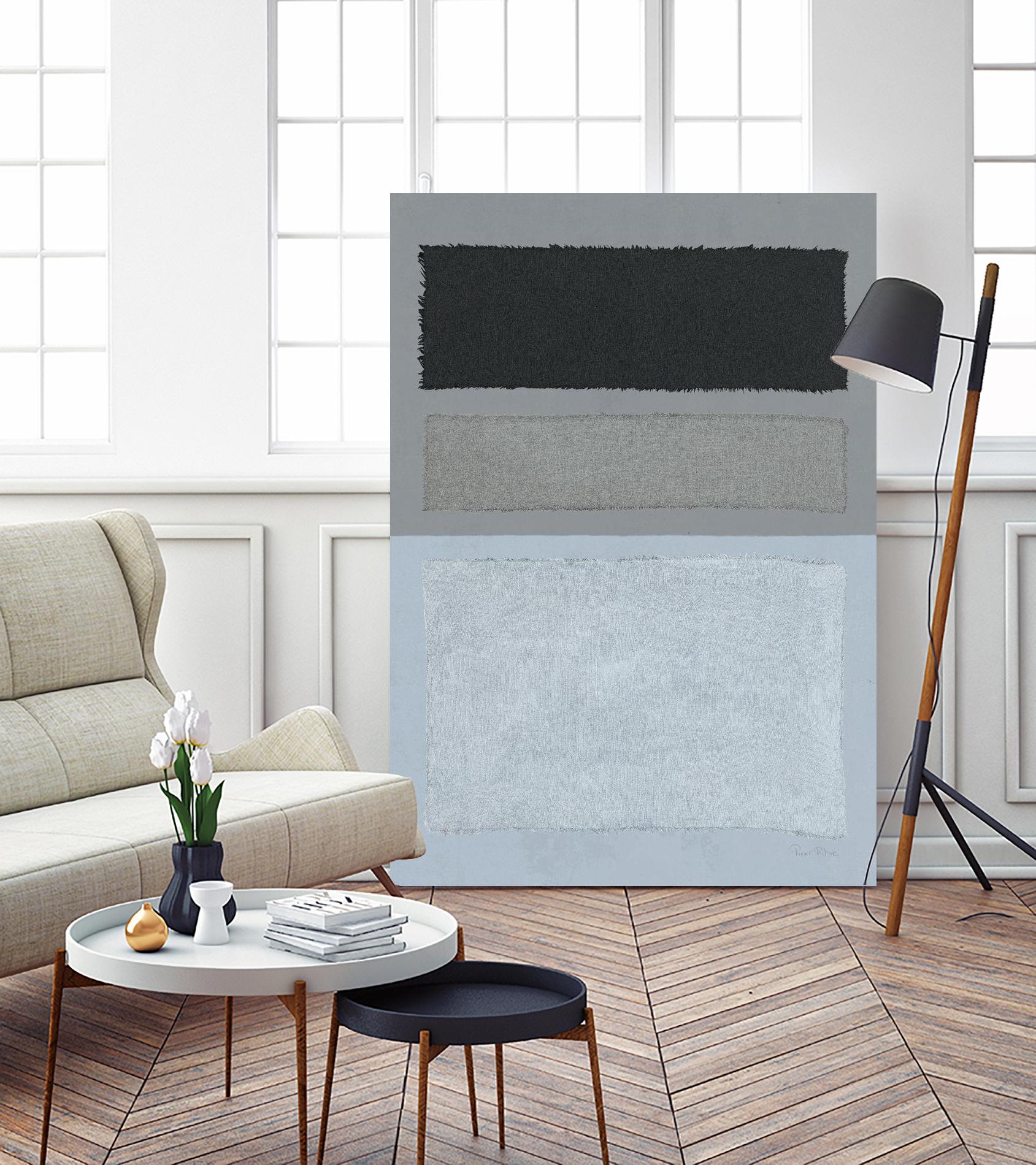 Painted Weaving II FB by Piper Rhue on GIANT ART - blue shapes gray