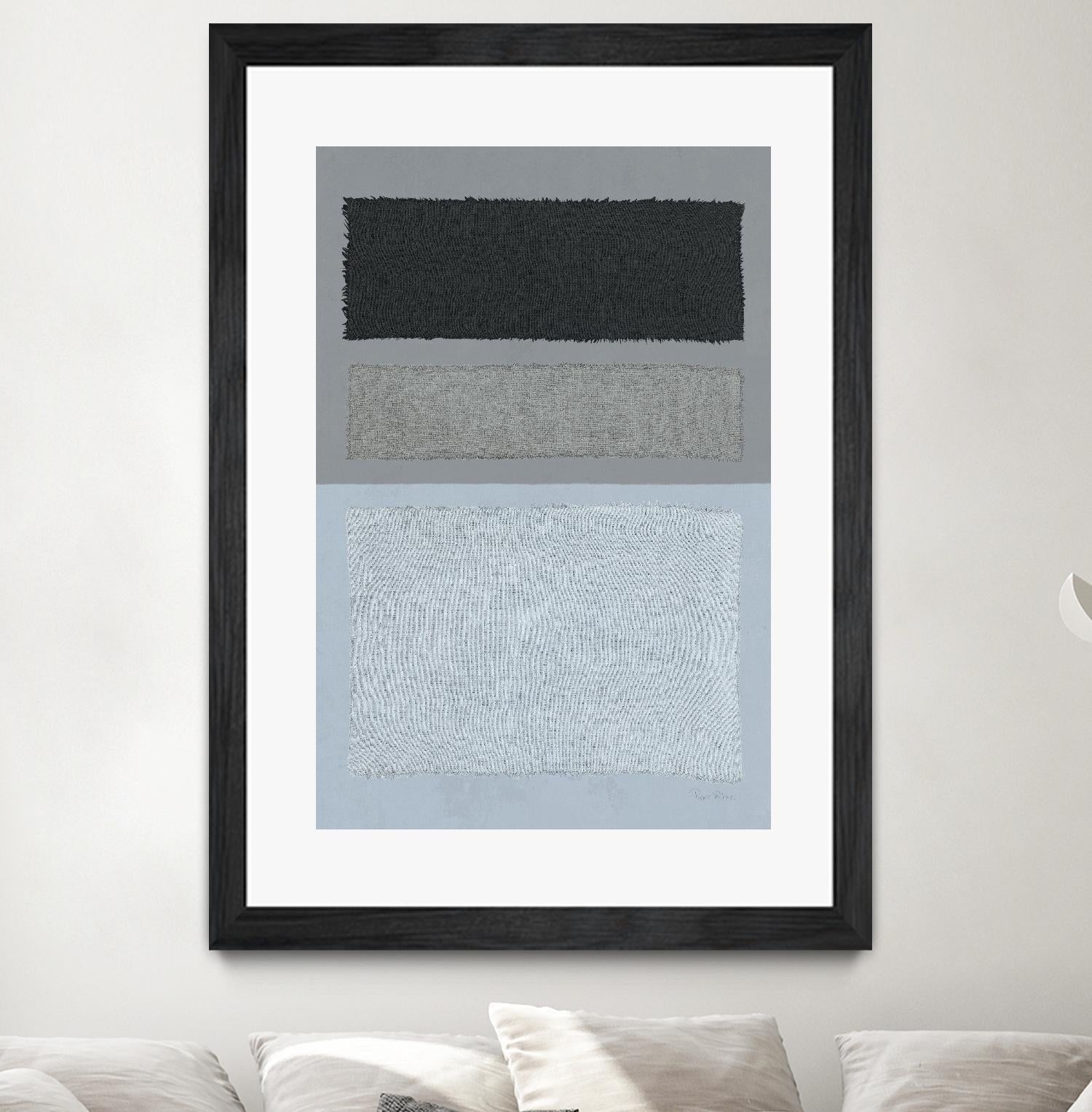 Painted Weaving II FB by Piper Rhue on GIANT ART - blue shapes gray