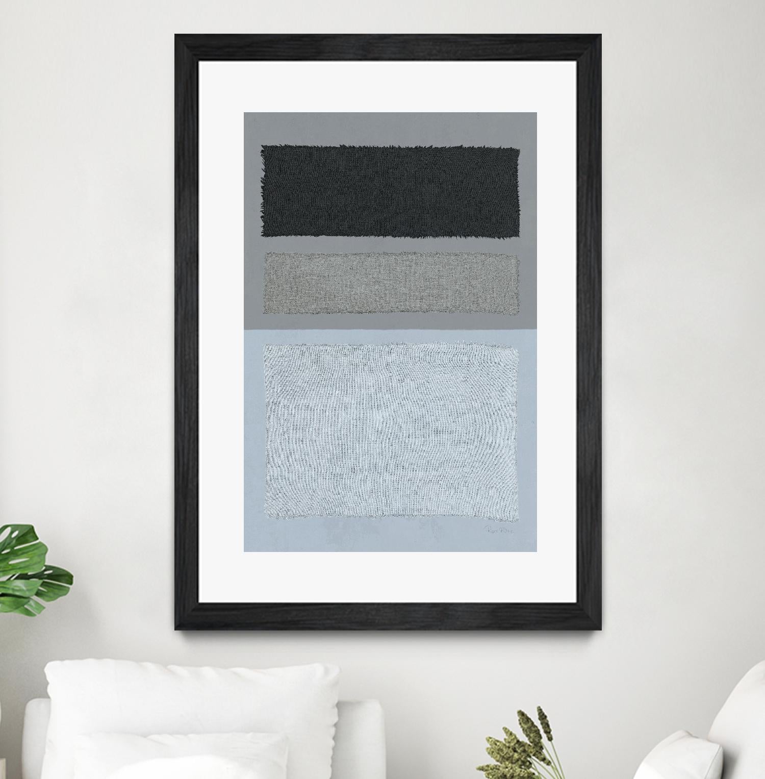 Painted Weaving II FB by Piper Rhue on GIANT ART - blue shapes gray