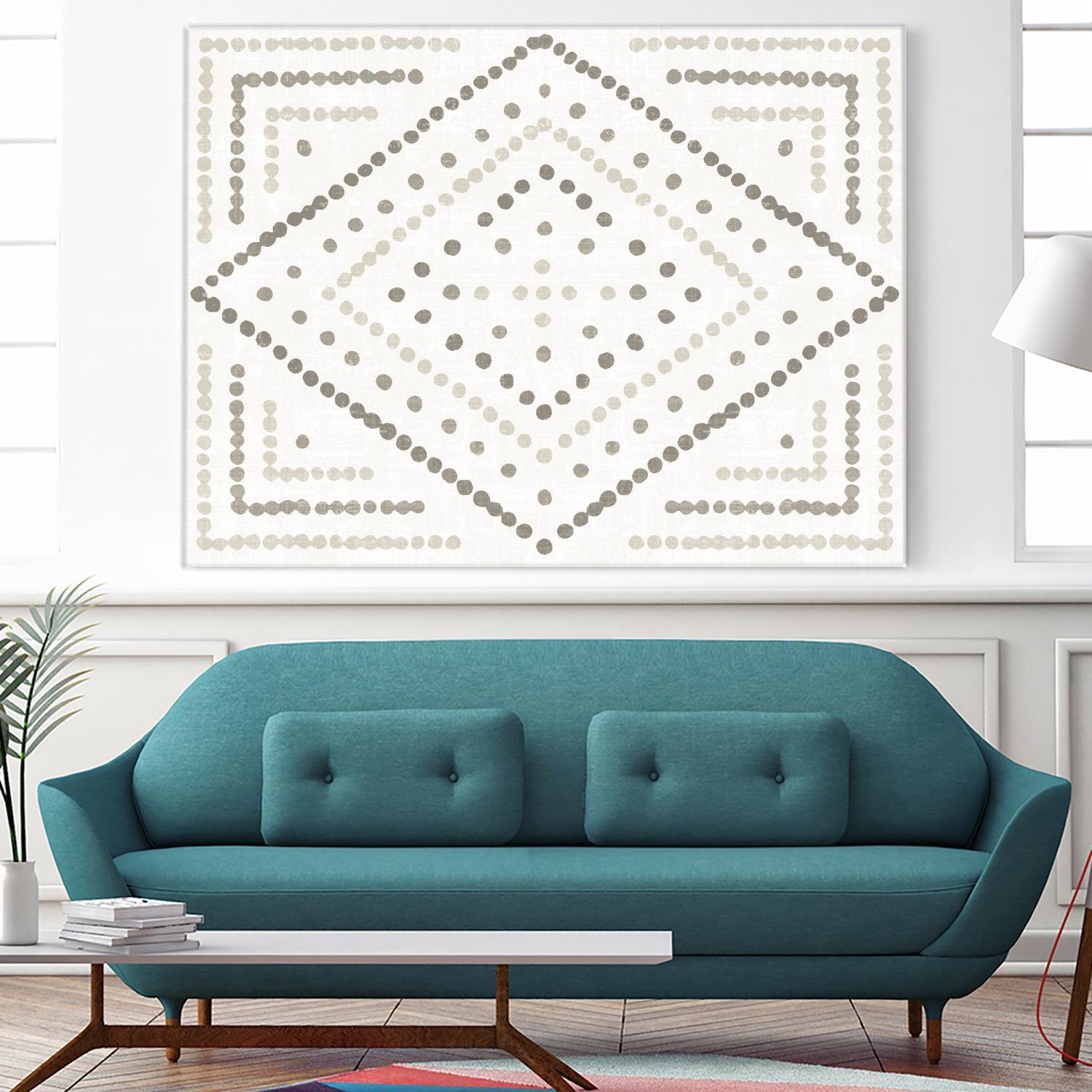 Daisy Dots Tile II Neutral by Wild Apple on GIANT ART - multi abstract abstract