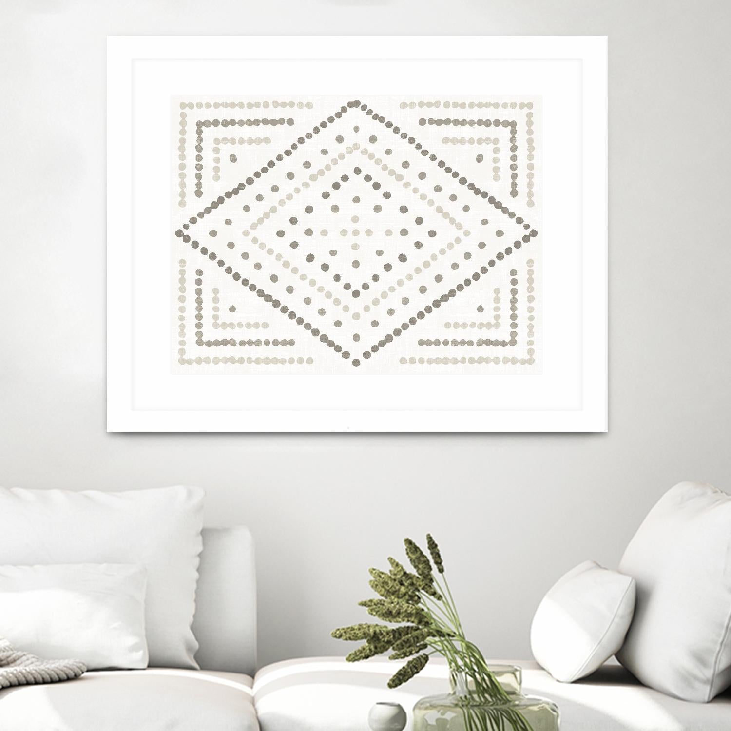 Daisy Dots Tile II Neutral by Wild Apple on GIANT ART - multi abstract abstract