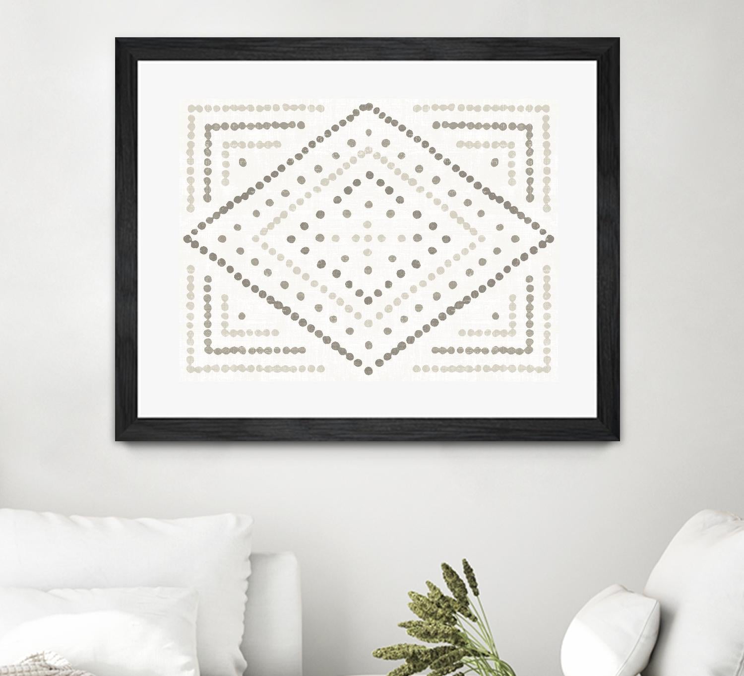 Daisy Dots Tile II Neutral by Wild Apple on GIANT ART - multi abstract abstract