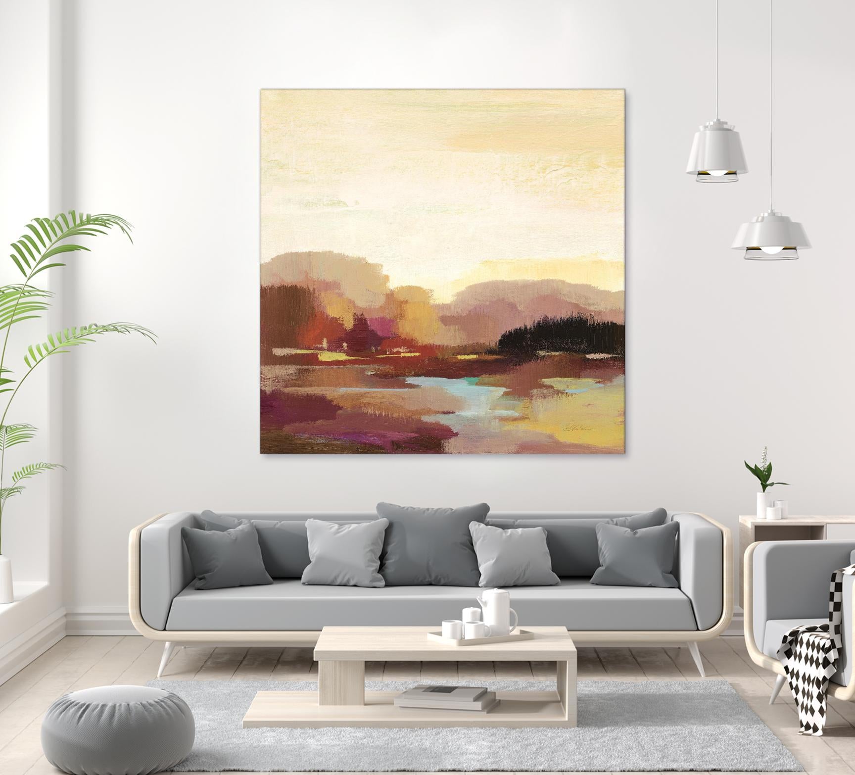 Maroon Landscape by Silvia Vassileva on GIANT ART - abstract abstract