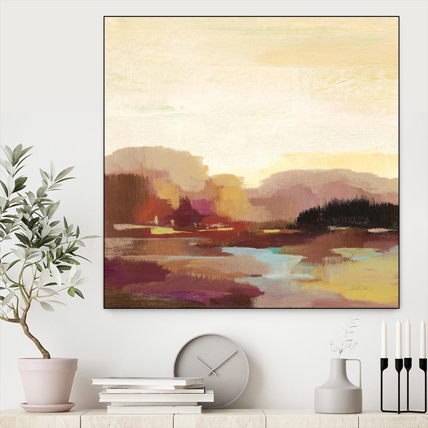 Maroon Landscape by Silvia Vassileva on GIANT ART - abstract abstract