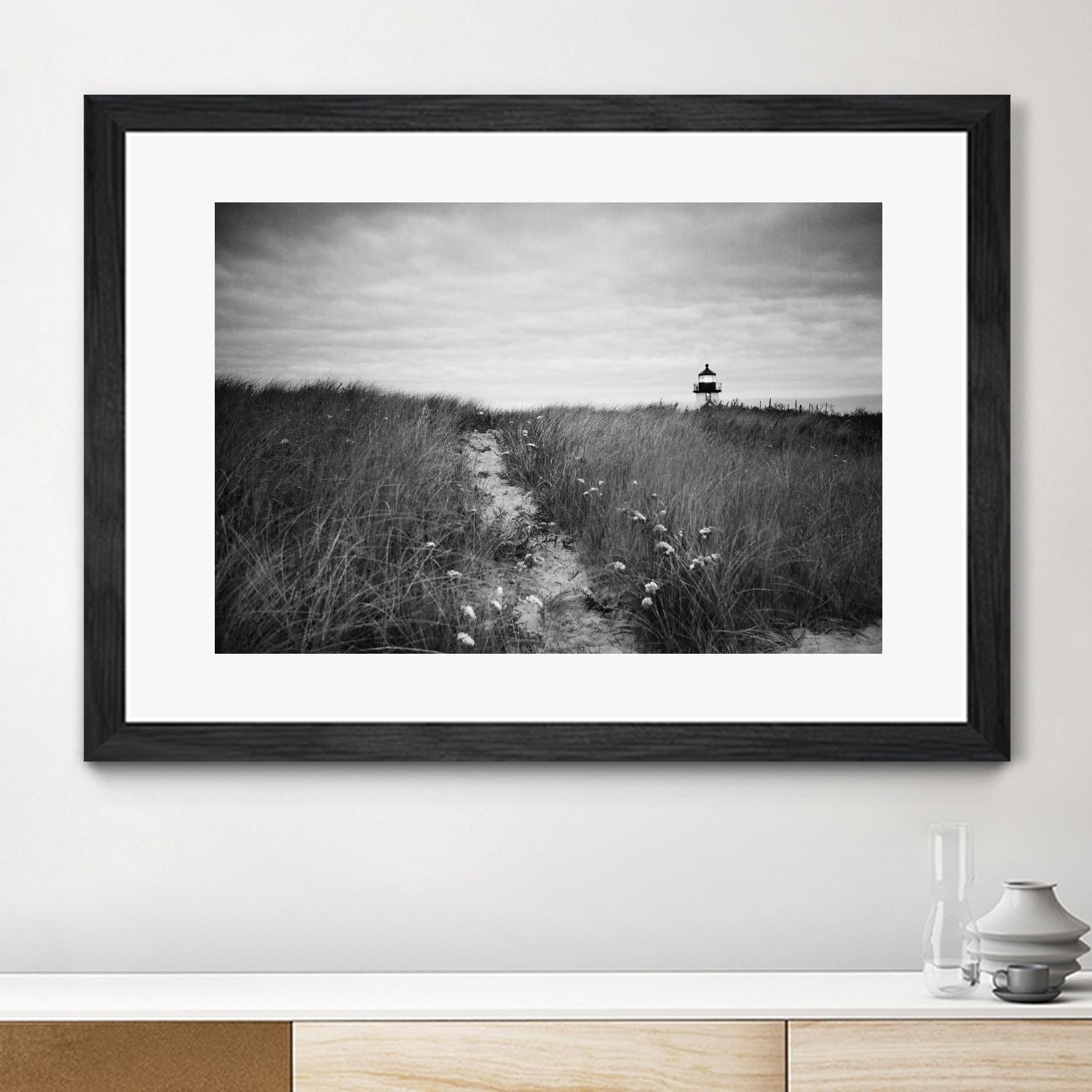 Nantucket Light by Aledanda on GIANT ART - grey black & white path