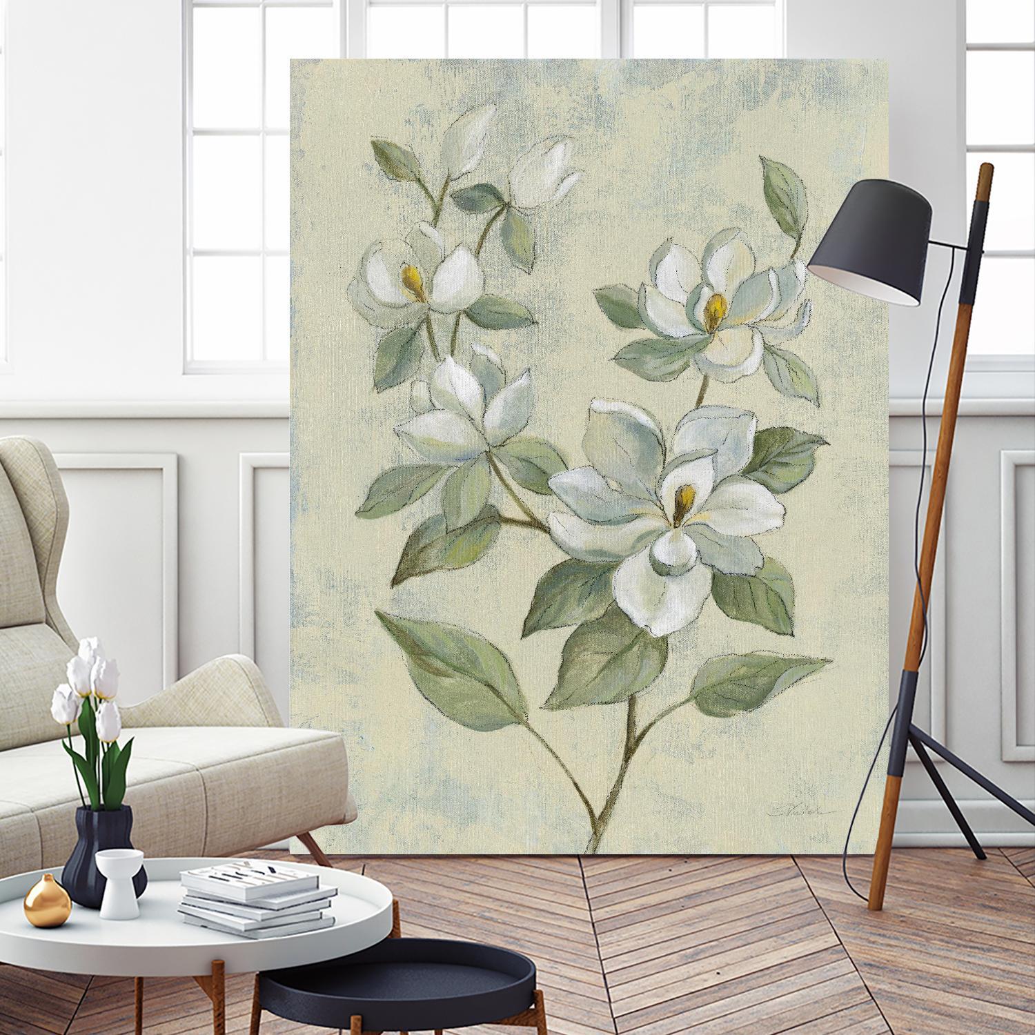 Sage Magnolia by Silvia Vassileva on GIANT ART - florals florals