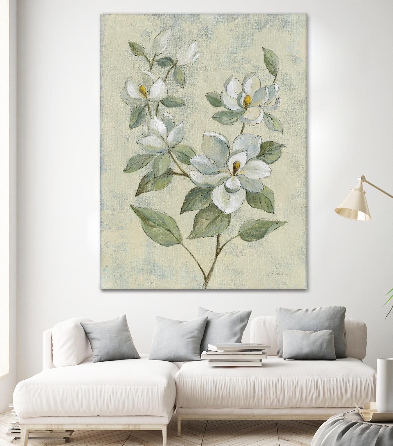 Sage Magnolia by Silvia Vassileva on GIANT ART - florals florals