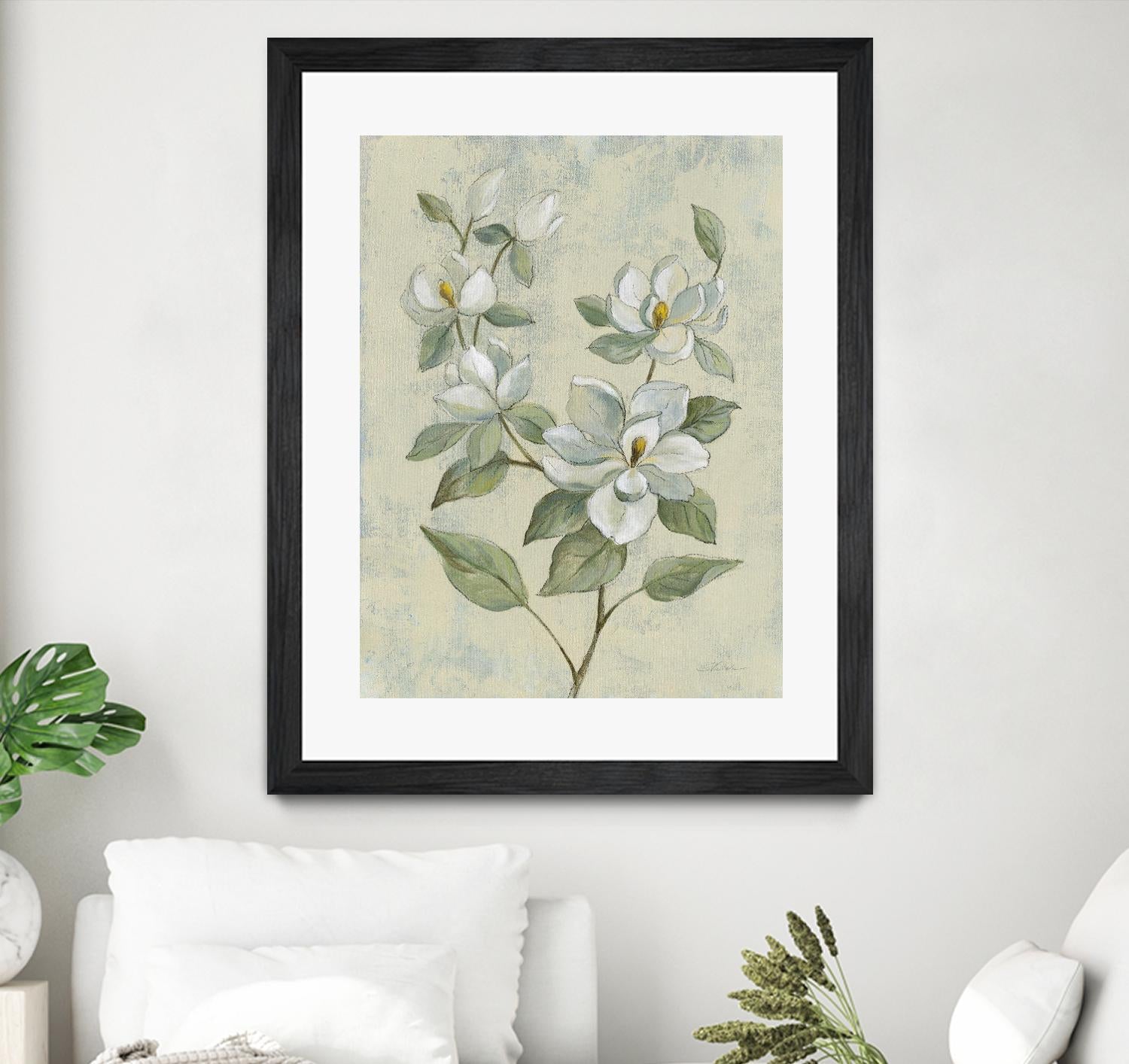 Sage Magnolia by Silvia Vassileva on GIANT ART - florals florals