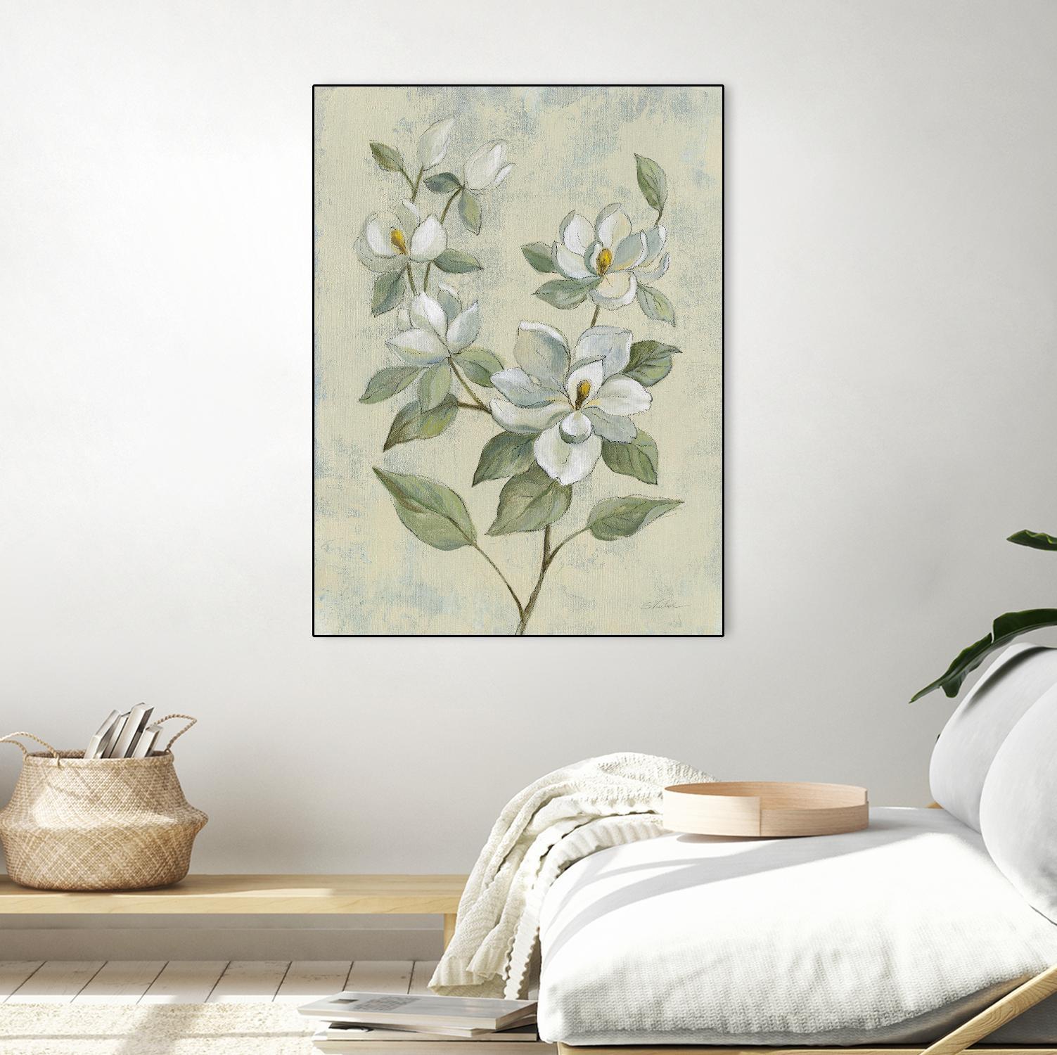 Sage Magnolia by Silvia Vassileva on GIANT ART - florals florals
