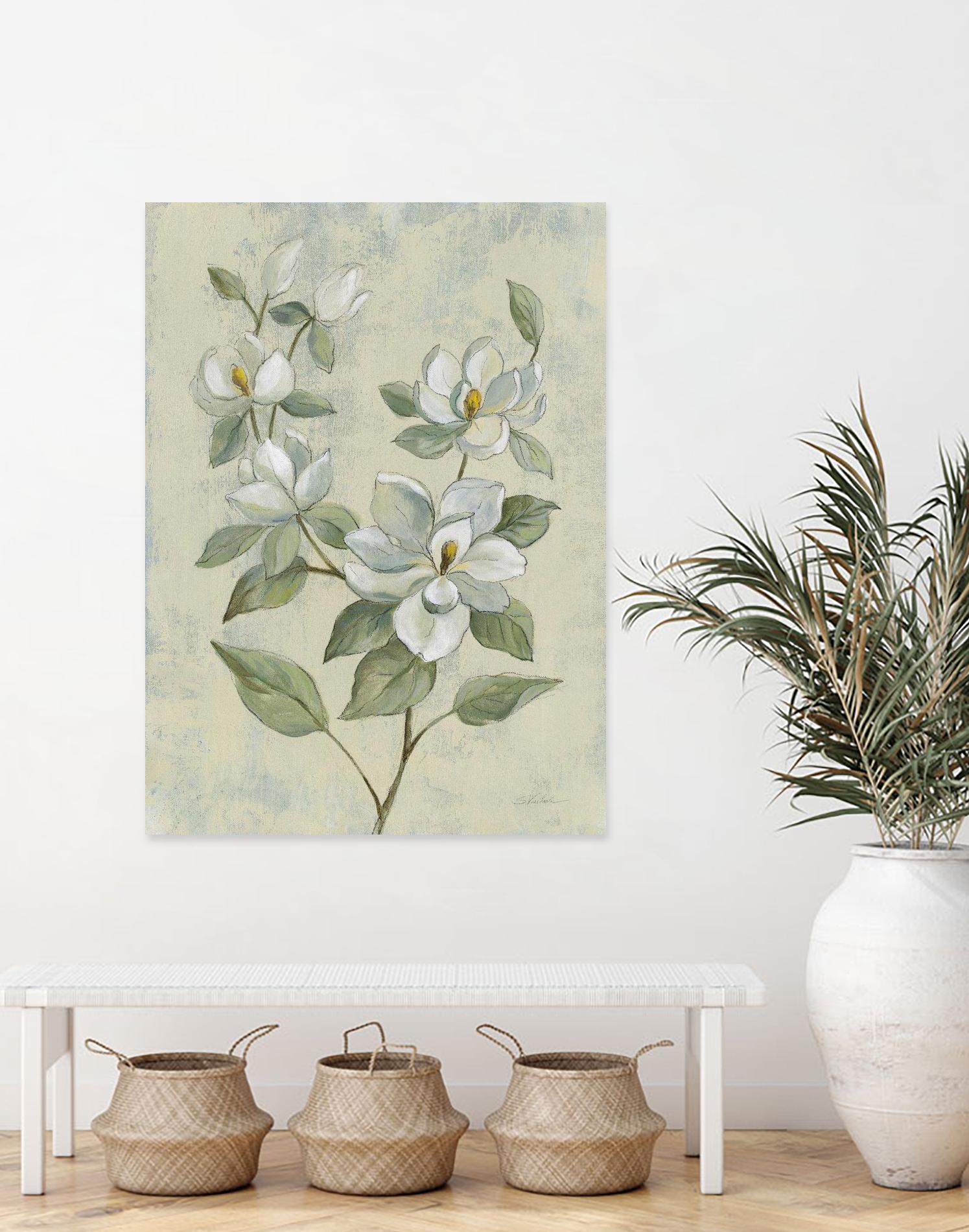 Sage Magnolia by Silvia Vassileva on GIANT ART - florals florals